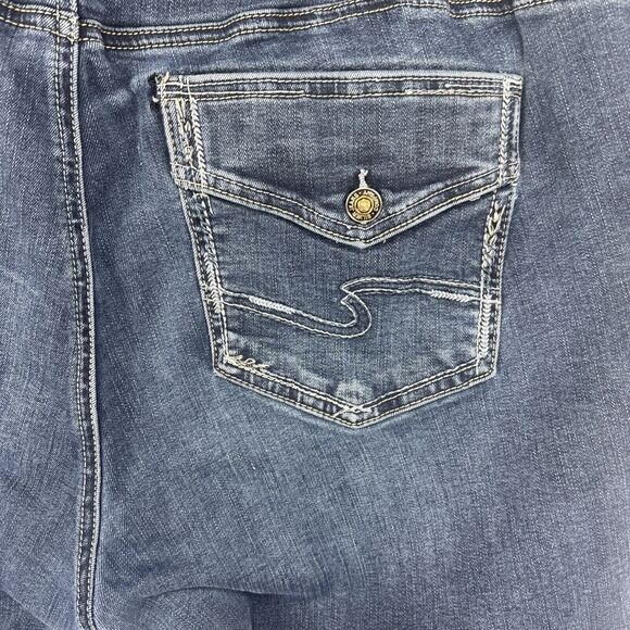 Silver Jeans Women's Plus Size 22 Blue Elyse Slim Boot Denim Jean‎ Pants - Picture 12 of 16